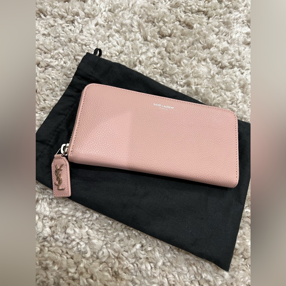 Yves Saint Laurent Mauve Large Zip Wallet